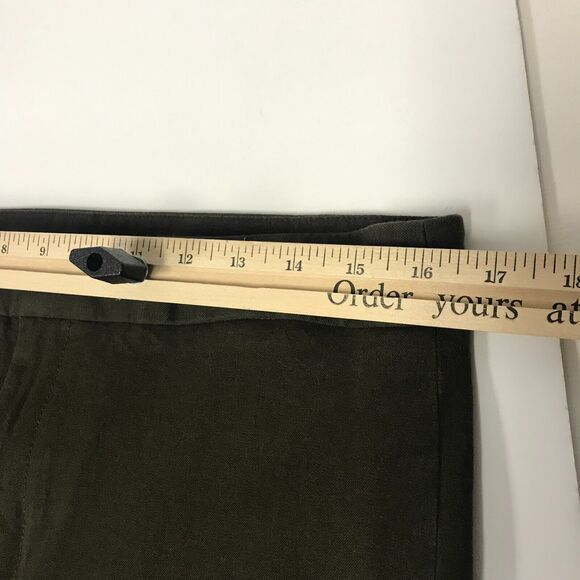 Banana Republic Pants Womens 12 Olive Green Flat Front Mid Rise Flare Stretch - Picture 8 of 11